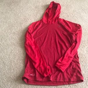 Nike Red Longsleeve Hooded Shirt